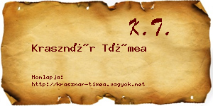 Krasznár Tímea névjegykártya