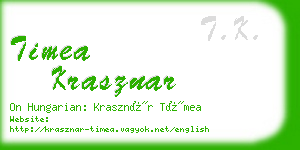 timea krasznar business card